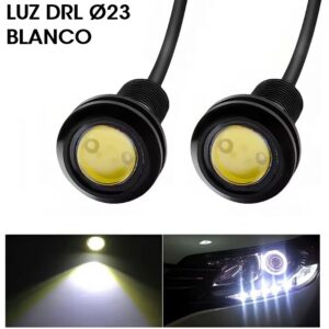 LUZ LED DRL COCHE 12V 9W Ø23mm BLANCO 6700K PACK 2U