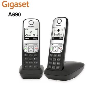 TELÉFONO INALÁMBRICO GIGASET A690 DUO DECT NEGRO/GRIS