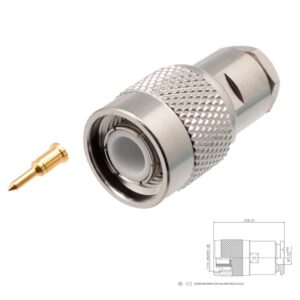 CONECTOR TNC MACHO AÉREO RECTO CRIMPAR RG58