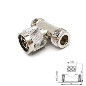 ADAPTADOR N MACHO - 2x N HEMBRAS AÉREO TIPO-T