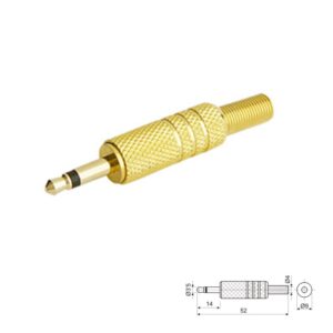 CONECTOR JACK 3.5mm MACHO MONO AÉREO METAL DORADO
