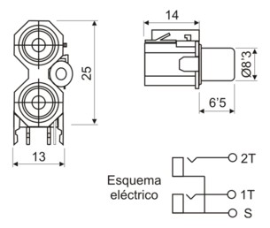 CONECTOR RCA 2 HEMBRAS ACODADO C.I. - Imagen 3