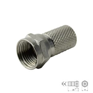 CONECTOR F MACHO AÉREO RECTO Ø9mm TORSIÓN RG6