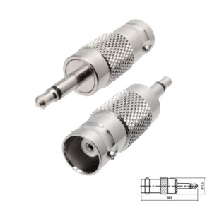 ADAPTADOR BNC HEMBRA - JACK 3.5mm MACHO MONO AÉREO RECTO