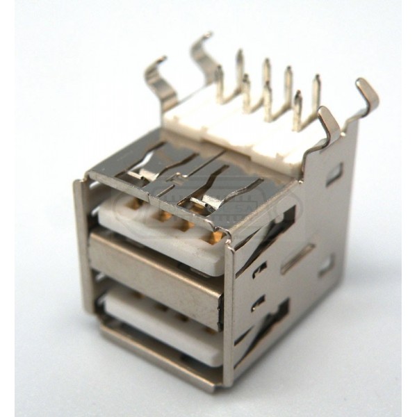 CONECTOR USB TIPO-A DOBLE HEMBRA 90º C.I.