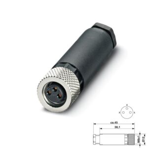 CONECTOR SACC 3P M8 HEMBRA AÉREO RECTO (SACC-M-8FS-3)