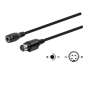 ADAPTADOR JACK DC 2.1x5.5mm - Mini DIN 4P MACHO ESPECIAL 0.2m