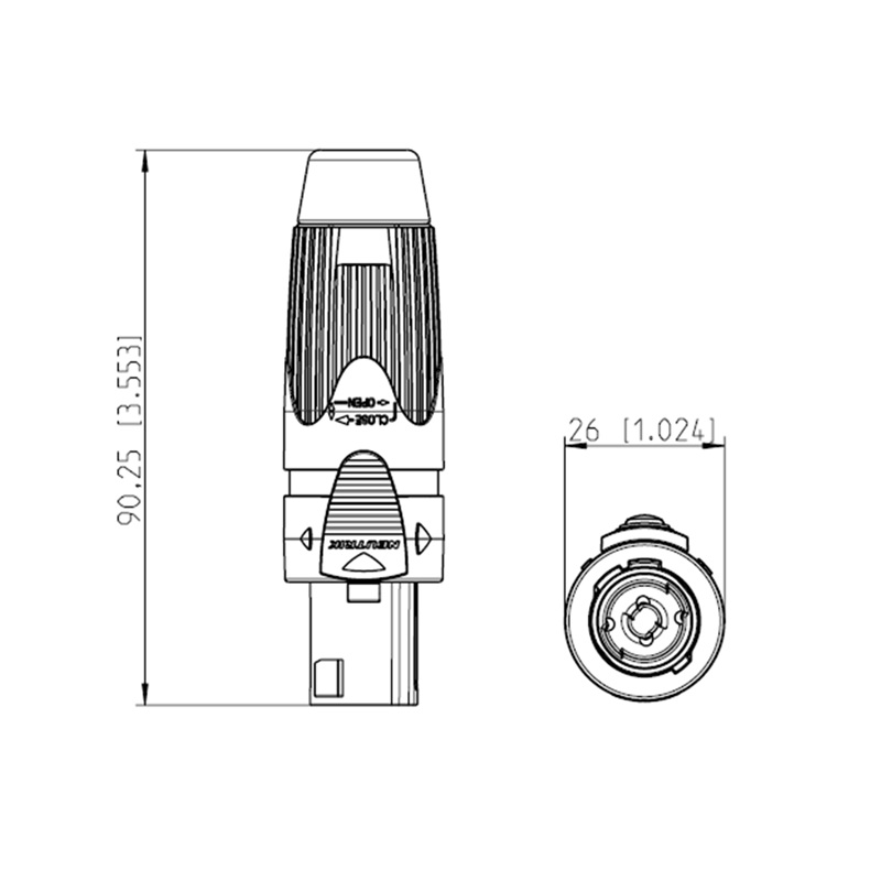 CONECTOR SPEAKON 4P HEMBRA AÉREO METÁLICO NEUTRIK - Imagen 3