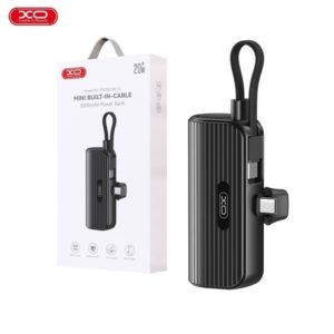 POWER BANK XO MINI 5.000mAH 20W DOBLE USB-C CABLE/SOPORTE NEGRO