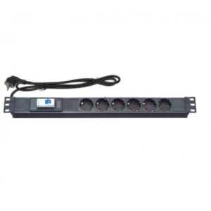 BASE ELÉCTRICA RACK 19" 1U 6 SALIDAS SCHUKO, MAGNETOTÉRMICO