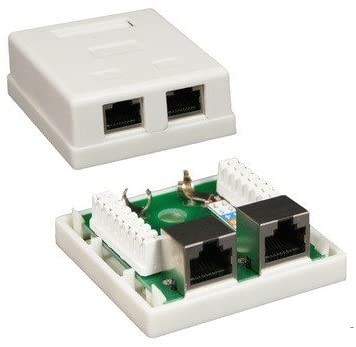 ROSETA SUPERFICIE 2 RJ45 CAT.6 FTP 45º