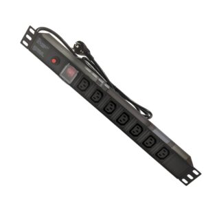 BASE RACK 19" 1U 7 SALIDAS IEC C13 + INTERRUPTOR