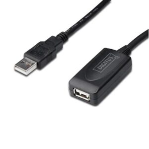 CABLE USB-A 2.0 ALARGADOR M-H AMPLIFICADO DIGITUS NEGRO 20m
