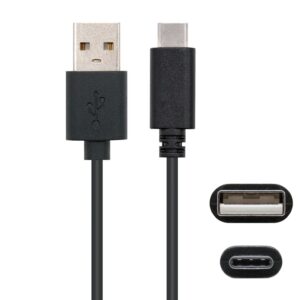 CABLE USB-A 2.0 (3A) MACHO a USB-C MACHO NEGRO 0.5m