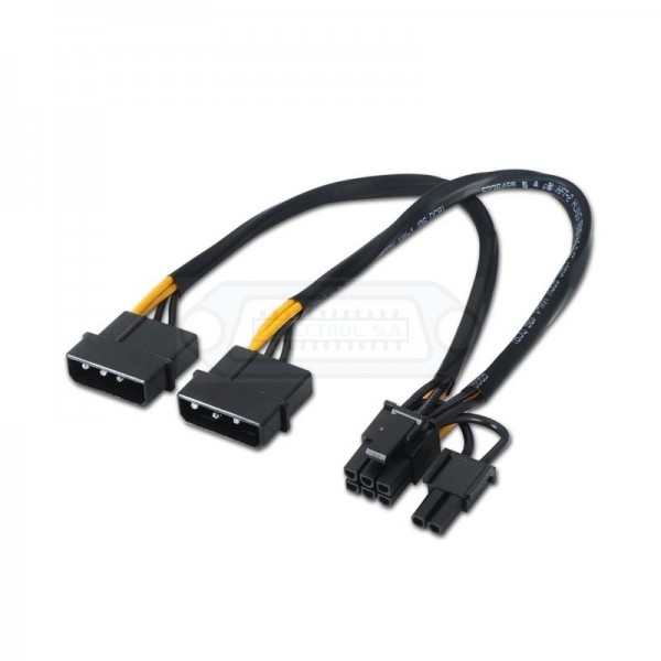 CABLE ADAPTADOR MOLEX 6+2P HEMBRA A 2 MOLEX 4P MACHO