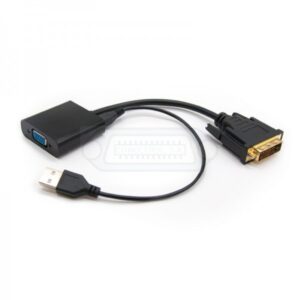 CONVERSOR VIDEO DVI-D (24+1) A VGA NEGRO 10CMS.