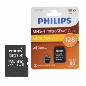 MICRO SDXC 128GB U1 V10 CL10 PHILIPS ULTRA SPEED + ADAPTADOR SD