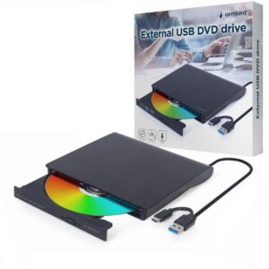 REGRABADORA EXTERNA USB 3.1 DVD / CD GEMBIRD NEGRO