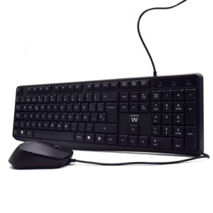 KIT TECLADO + RATÓN OPTICO CABLE USB SILENCIOSO NEGRO