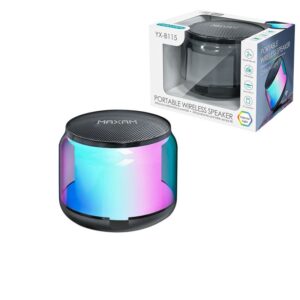 ALTAVOZ WIRELESS PORTÁTIL MAXAM 3W LUZ, FM, USB/TF, NEGRO