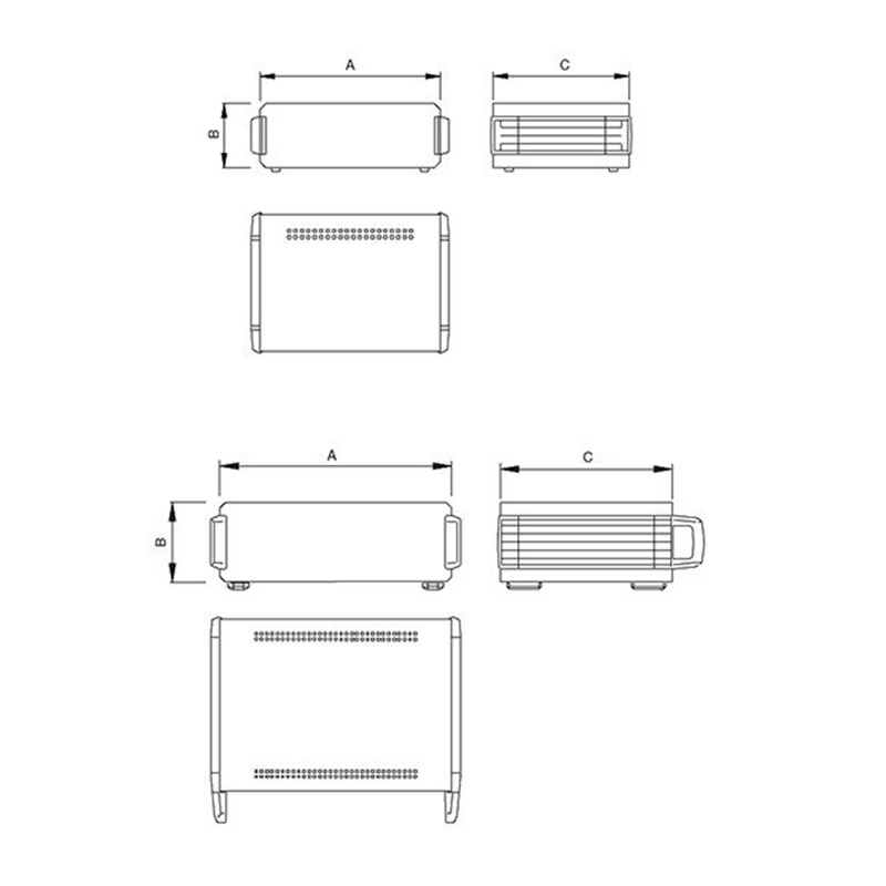 CAJA SOBREMESA RETEX SERIE 110 (70x150x140mm) METALIZADA GRIS - Imagen 3