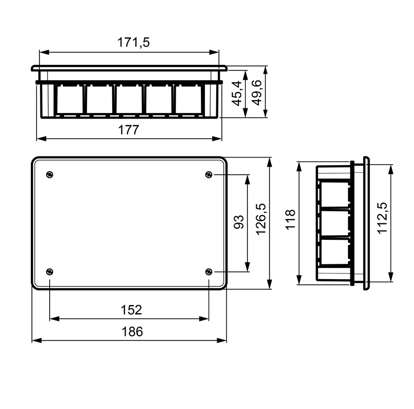 CAJA DE CONEXION DE EMPOTRAR 160X100X50MM. - Imagen 3
