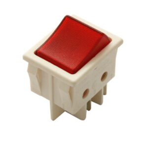 INTERRUPTOR BALANCÍN LUMINOSO ROJO ON-OFF (2Co) RECTÁNGULO BLANCO