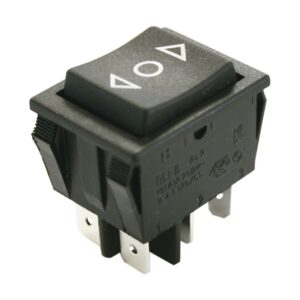 PULSADOR BALANCÍN ON-OFF-ON (2Co) RETORNO RECTANGULO NEGRO