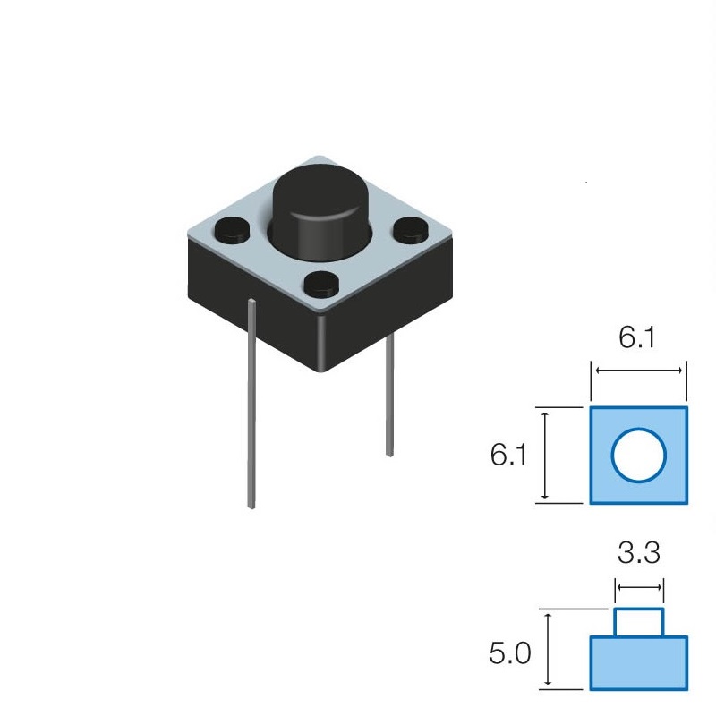 MICRO PULSADOR TACTO VERTICAL SW072 C.I. 2 PINES