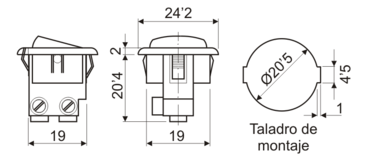INTERRUPTOR BALANCÍN ON-OFF (1Co) EMPOTRABLE NEGRO - Imagen 4