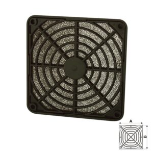 REJILLA VENTILADOR CON FILTRO 120x120mm NEGRO