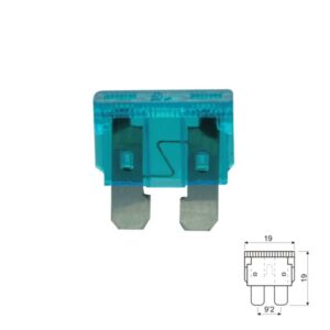 FUSIBLE LAMINADO 19MM COCHE 15A AZUL