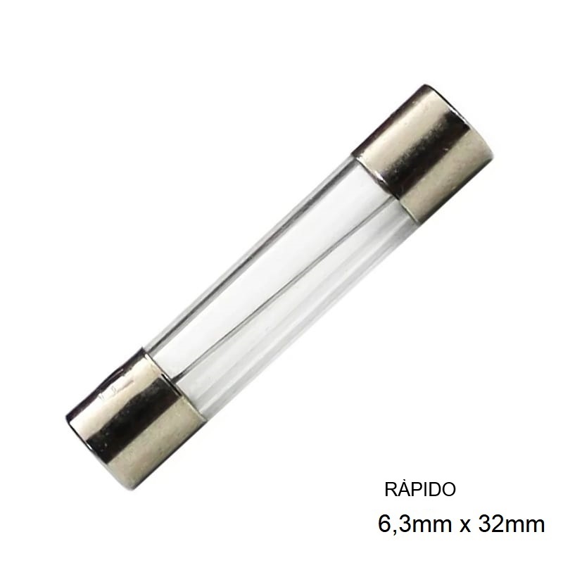 FUSIBLE CRISTAL 6.3x32mm RÁPIDO 20A 250V HOMOLOGADO