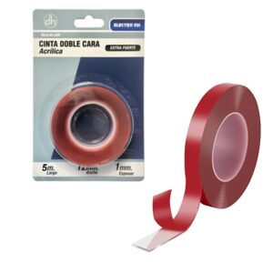 CINTA ADHESIVA DOBLE CARA ACRILICA 12mm x 5M