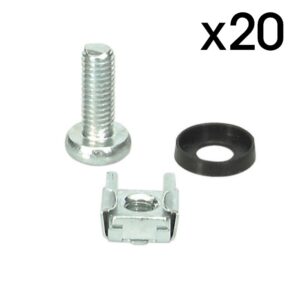 CONJUNTO FIJACIÓN RACK 20 UNDS. M6 (TORNILLO+ TUERCA + ARANDELA)