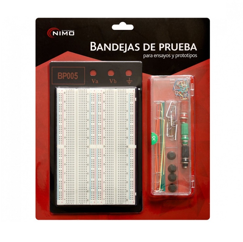 PLACA PROTOBOARD 1660 PUNTOS NIMO BP005 CON BORNAS