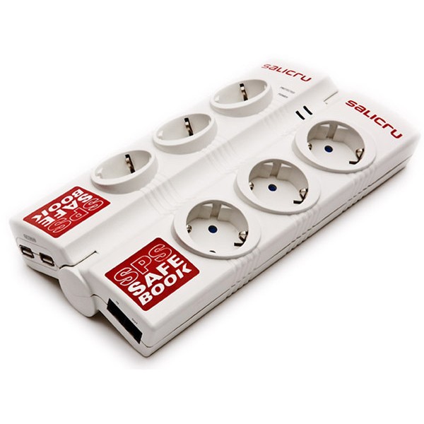 REGLETA ELÉCTRICA PROTECTORA 6 SALIDAS SPS SAFE BOOK