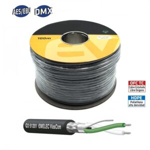 CABLE BALANCEADO DMX 1x2x0.34mm² TC Q3-51201 NEGRO (METRO)