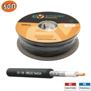 CABLE COAXIAL 50H RG-195 (0,94/2.79mm) Ø4,95mm NEGRO METRO