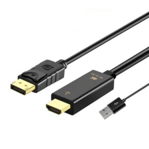 CABLE HDMI 2.0 4K + USB POWER A DISPLAYPORT MACHO 1.8M