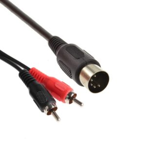 CABLE AUDIO 2 RCA MACHO - DIN 5 PIN MACHO 1.5 MTS.