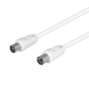 CABLE ANTENA TV MACHO - HEMBRA RECTO 5m BLANCO