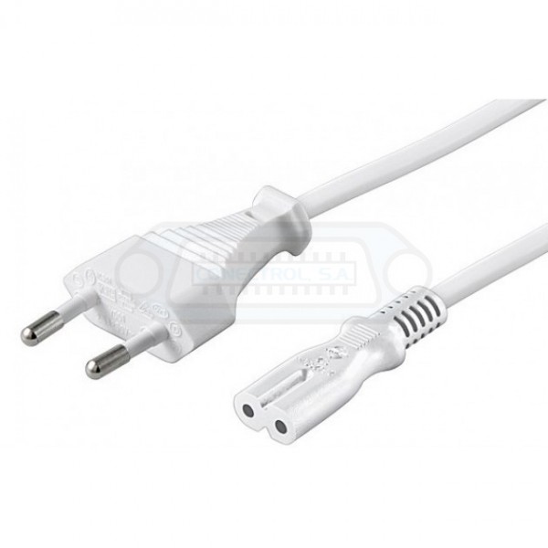 CABLE RED EUROPLUG - IEC C7 (OCHO) BLANCO 3m