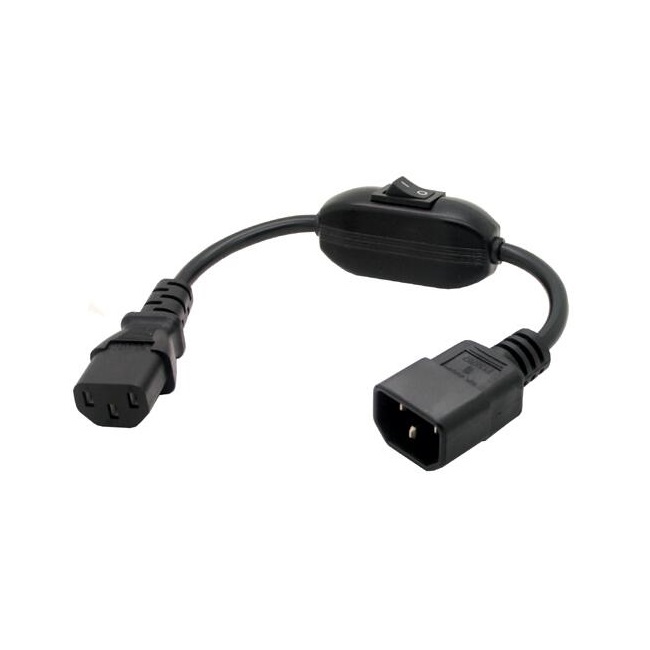 CABLE RED IEC C13 A IEC C14 CON INTERRUPTOR 30CMS.