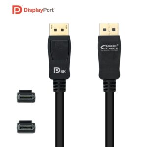 CABLE DISPLAYPORT 1.4 M-M 8K CERTIFICADO VESA NEGRO 2.0m