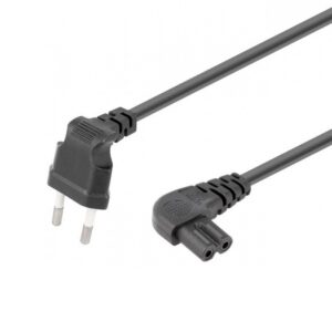 CABLE RED EUROPLUG - IEC C7 (OCHO) ACODADO NEGRO 1.5m