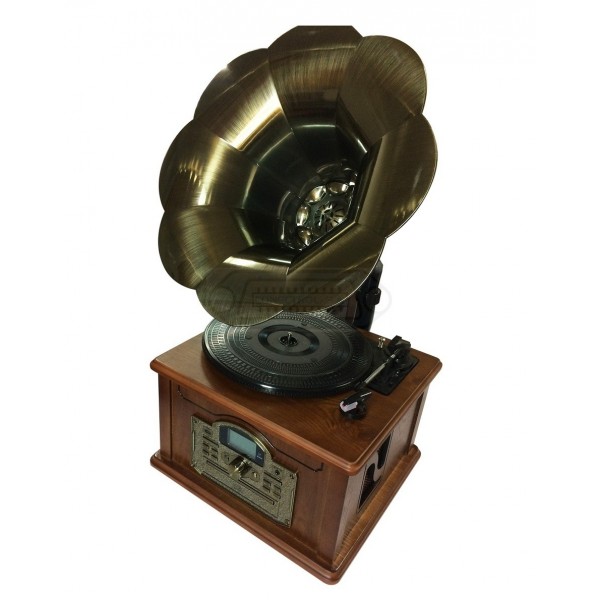 GRAMÓFONO CLÁSICO CON BLUETOOTH, CD/MP3, RADIO FM