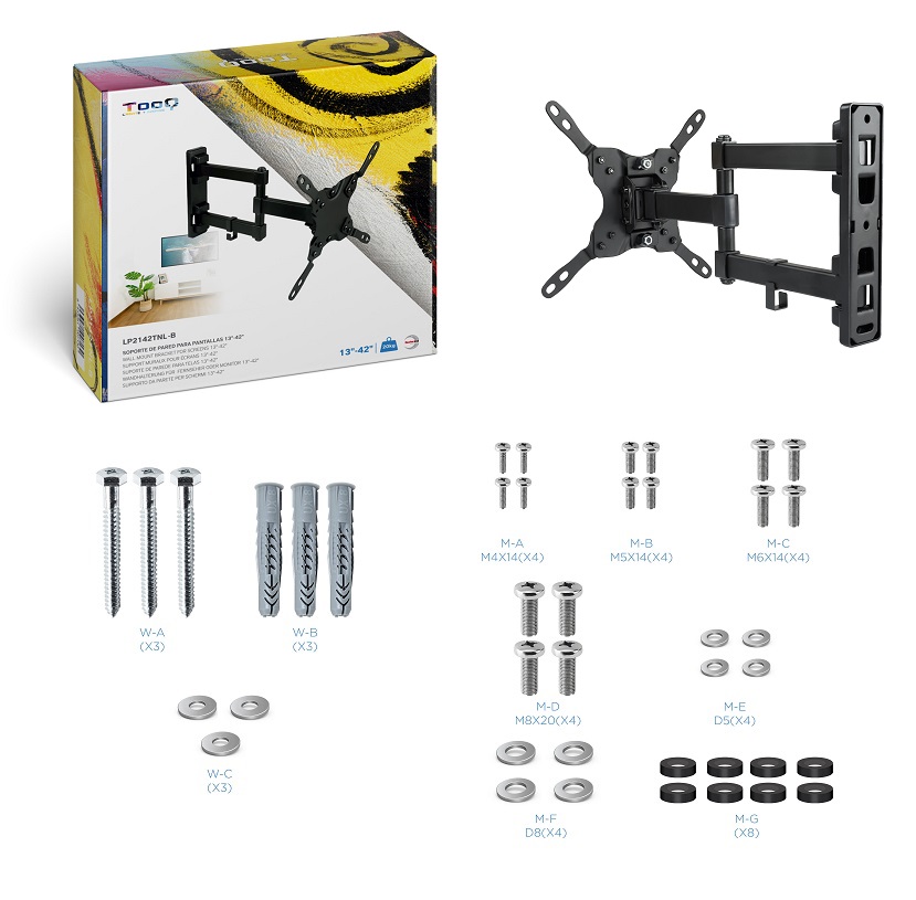 SOPORTE DE PARED TV 13"/42" 3 ARTICULACIONES 20 KG. - Imagen 4