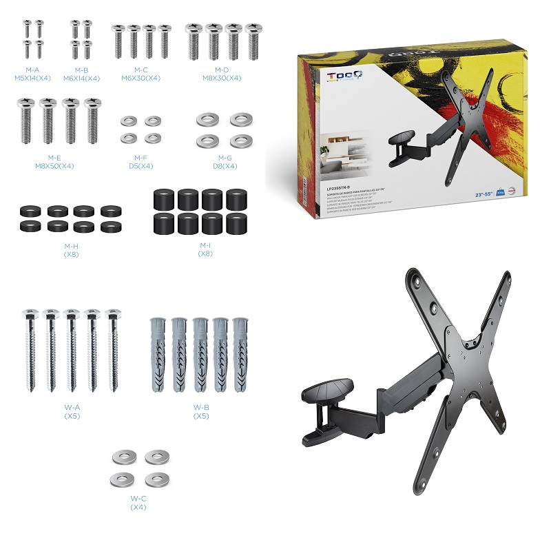 SOPORTE DE TV 23"/55" ORIENTABLE PARED NEGRO 5-30Kg - Imagen 5