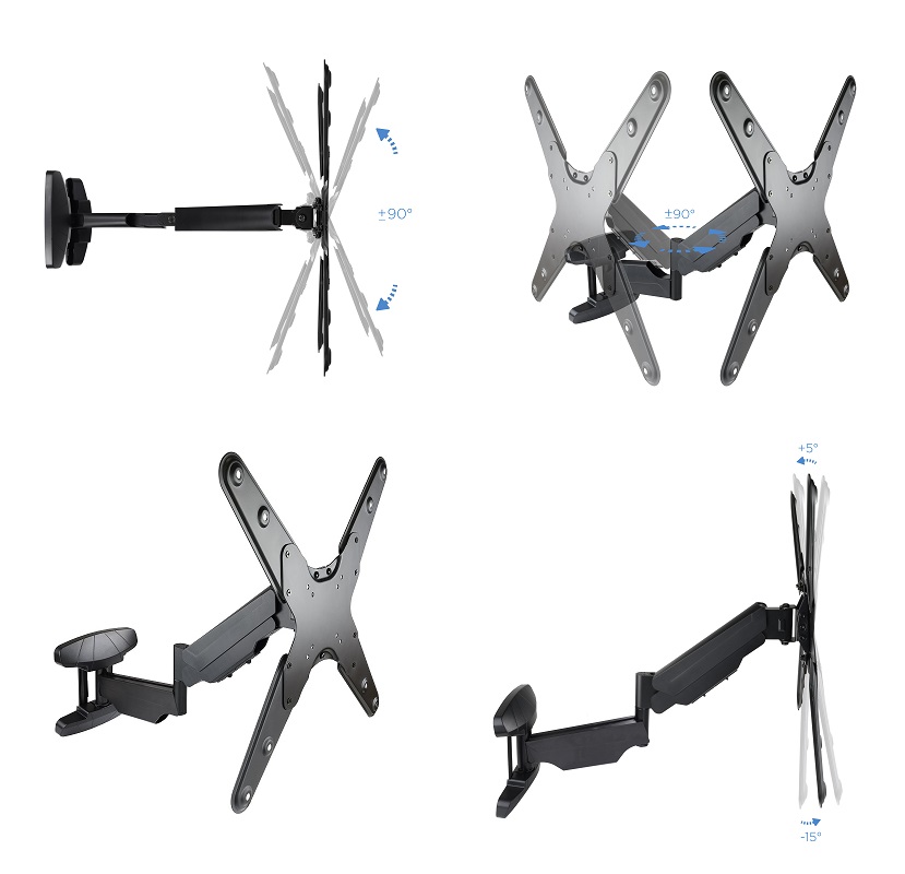 SOPORTE DE TV 23"/55" ORIENTABLE PARED NEGRO 5-30Kg - Imagen 6